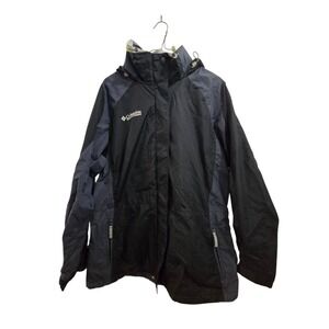 Columbia Interchange Women's Large Jacket - Black/Gray Hooded Parka